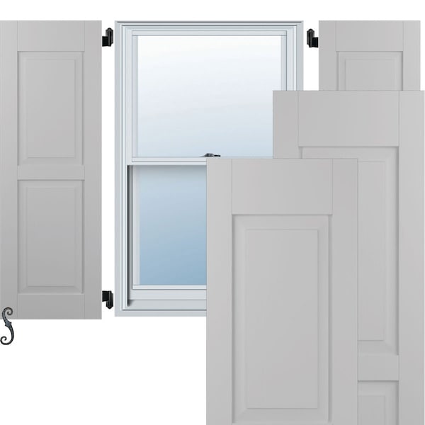 Ekena Millwork Americraft 2 Equal Raised Panel Exterior Real Wood Shutters, RW101RP18X59PRH RW101RP18X59PRH - main